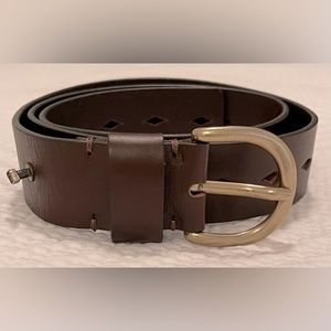 ba&sh Perforated Brown Leather Belt. Size 85.